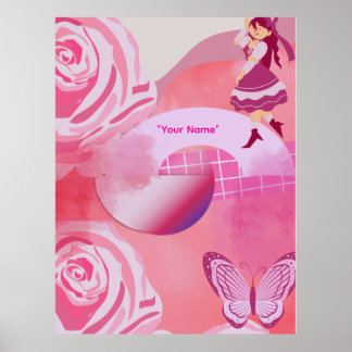 Rosa Fantasy Aesthetic Dreamscape Poster