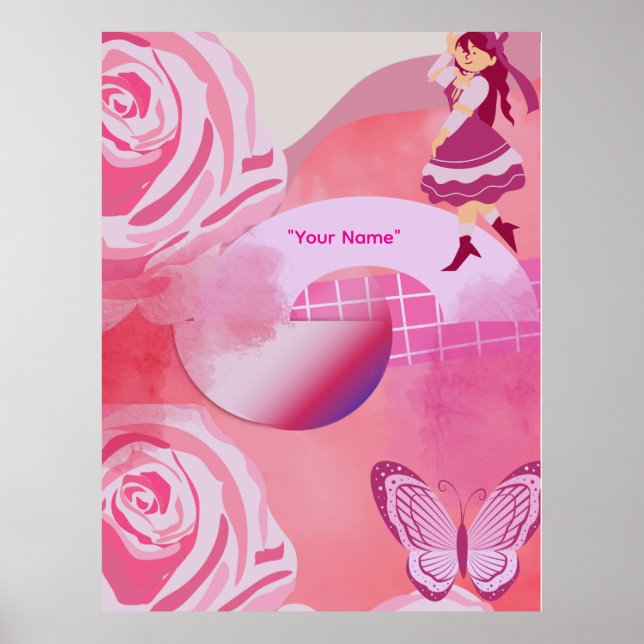 Rosa Fantasy Aesthetic Dreamscape Poster (Framsidan)