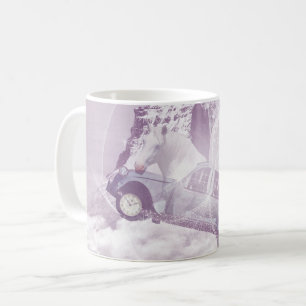 Rosa Fantasy Flies Horse Car Butterfly Fairy Vinge Kaffemugg