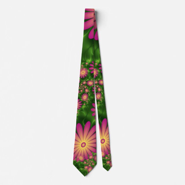 Rosa Fantasy Flowers Modern Abstrakt Fractal Art Slips (Framsida)