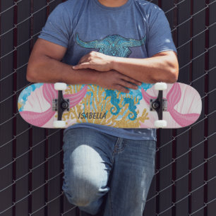 Rosa Fantasy Sjöjungfru Life Skateboard