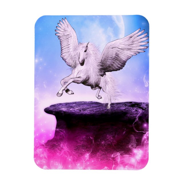 Rosa Fantasy Unicorn Magnet (Vertikal)
