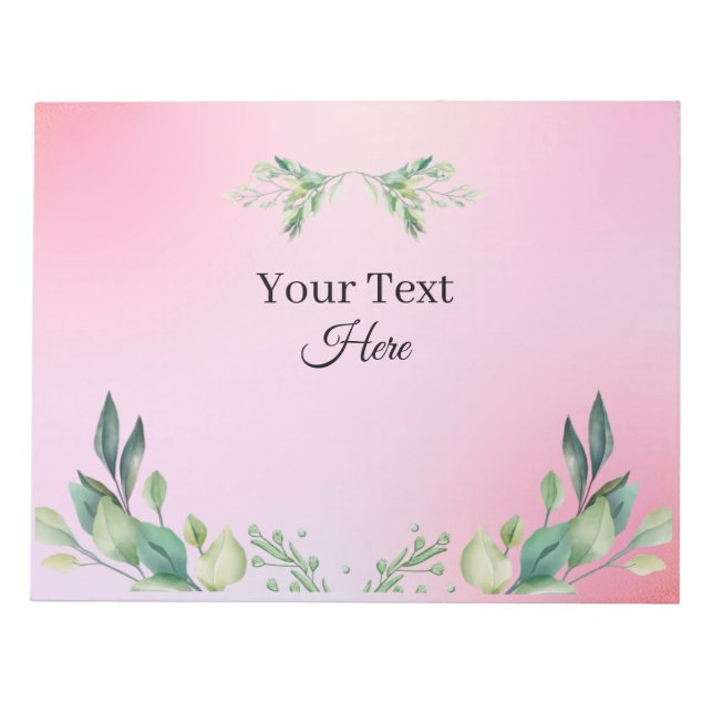 Rosa färg anpassad text  anteckningsblock (Framsida)