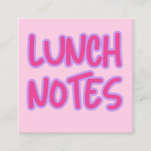 Rosa Färg Block Lunch Notes Tilläggskort