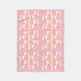 Rosa Färg Quilt Duckies design Fleece Blanket