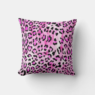 rosa färg, sömlös leopard mönster / il kudde