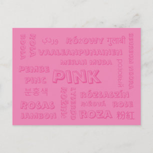 Rosa - Färg-språk på vykort