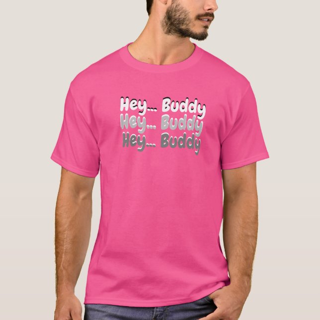 Rosa färg t-shirt för manar och kvinnors bära (Framsida)