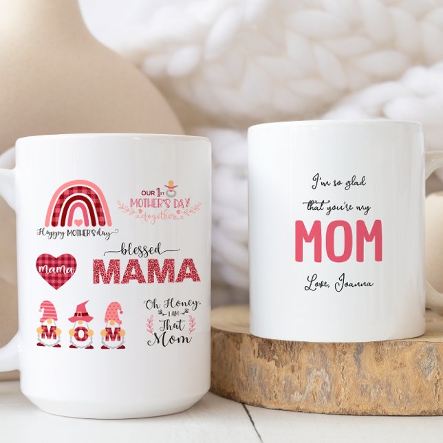 Rosa - färgade Mamma-citattecken Kaffemugg (Skapare uppladdad)