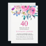 Rosa Färgfull Blommigt 40:e födelsedag Party Inbju Inbjudningar<br><div class="desc">Rosa Colorful Blommigt 40:e födelsedagen Party Inbjudan Se vår butik för att matcha utformningen av Söt Elegant för insamling för ditt speciella tillfälle</div>