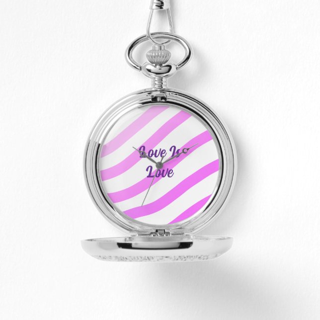 Rosa färglös rand pastel kärlek är kärlek pride armbandsur (Framsida)