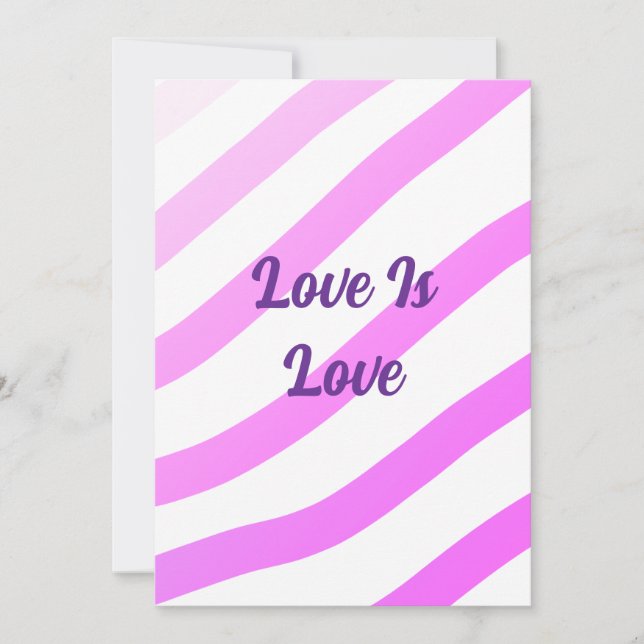 Rosa färglös rand pastel kärlek är kärlek pride inbjudningar (Framsida)