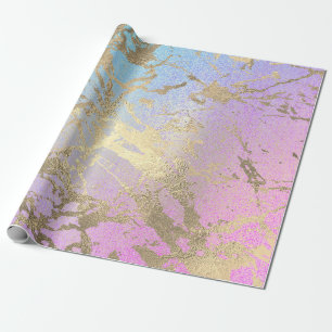 Rosa  färgning Ombre Rosa Guld Marble Shiny Presentpapper