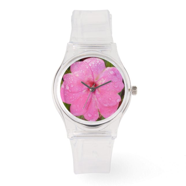 Rosa Färgrutor Armbandsur (Framsida)