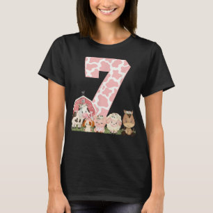Rosa Farm Barnyard 7:e Birthday Outfit Girl 7 T Shirt