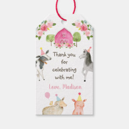 Rosa Farm Barnyard Birthday Presentetikett