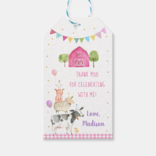 Rosa Farm Barnyard Birthday Presentetikett