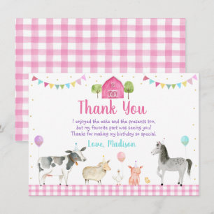 Rosa Farm Barnyard Farm Animal Birthday Tack Kort