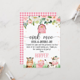 Rosa Farm Birthday tackkort Inbjudningar