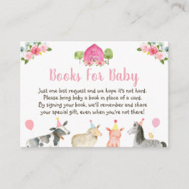 Rosa Farm Blommigt Baby Shower Bok Request Tilläggskort