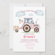 Rosa Farm Tractor Girl any age Birthday Investigat