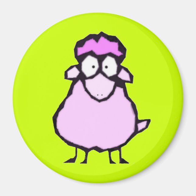 Rosa fårmagnet magnet (Framsidan)