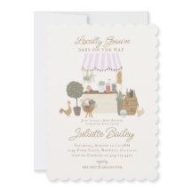 Rosa Farmers Market Farm Baby Shower-inbjudan