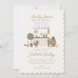 Rosa Farmers Market Farm Baby Shower-inbjudan Inbjudningar