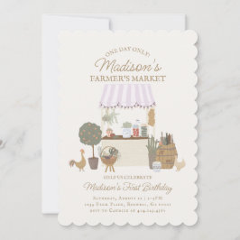 Rosa Farmers Market Farm Fresh Birthday Investigat Inbjudningar