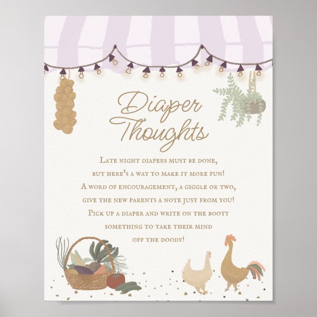 Rosa Farmers Market Farm Fresh Diaper Thoughts Poster (Framsidan)