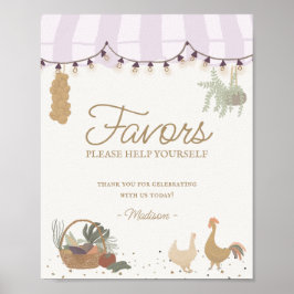 Rosa Farmers Market Farm Fresh Favests (Färska fav Poster