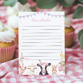 Rosa Farmyard Time Capsule Note Message Card Tack Kort