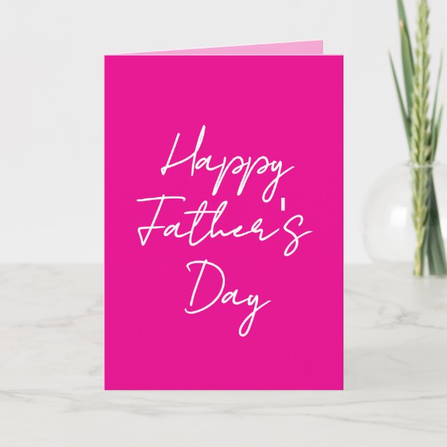 Rosa fars dag-kort, tack pappa-kort meddelande (Framsida)