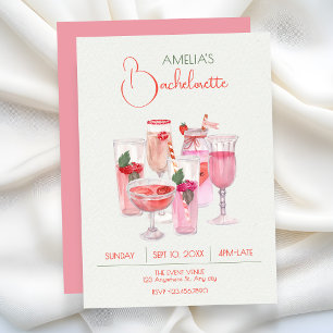 Rosa färska drinkar möhippa inbjudningar