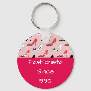 Rosa Fashionista Högklackars Rosa Design Nyckelring