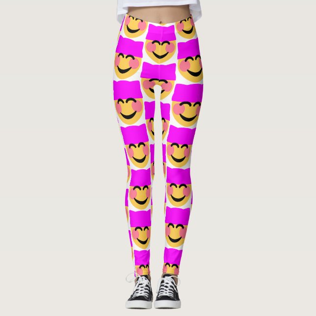 rosa fatishat emoji leggings (Framsida)