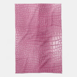 Rosa Faux Alligator Animal Print Kökshandduk
