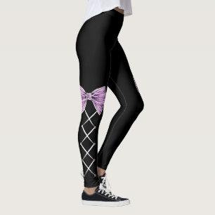 Rosa Faux Bow Laced Up Spandex Leggings