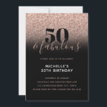 Rosa Faux Glitter 50 & Fabulous 50:e födelsedagen  Inbjudningar<br><div class="desc">Kan anpassas helt efter dina behov i kostym. © Gorjo Designs. Har gjort dig via Zazzle-plattformen. // Tittar för matchande artiklar? Annat papper från den uppsättning som finns tillgänglig i avsnittet "samlingar" i min butik. // Behöver du hjälp med att anpassa din design? Har andra idéer? Kontakta mig gärna (Zoe)...</div>
