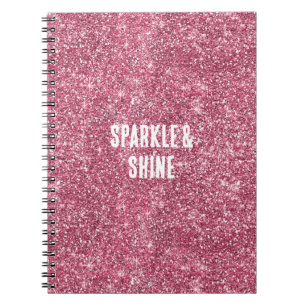 Rosa Faux Glitter Anteckningsbok