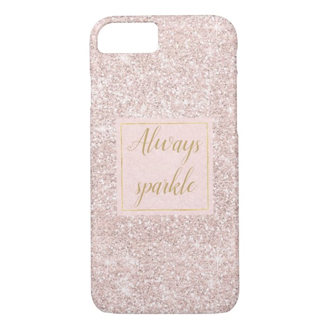 Rosa  Faux Glitter Gnistra Case-Mate iPhone Skal (Baksida)