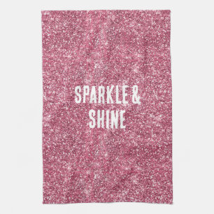 Rosa Faux Glitter Kökshandduk