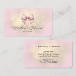 rosa faux glitter-logotyp visitkort