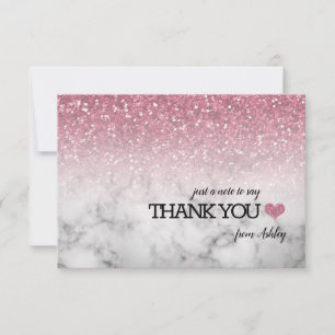 Rosa Faux Glitter/Marble Sweet 16 Tack Kort