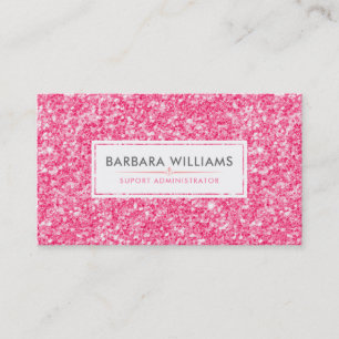 Rosa Faux Glitter Modern design Visitkort