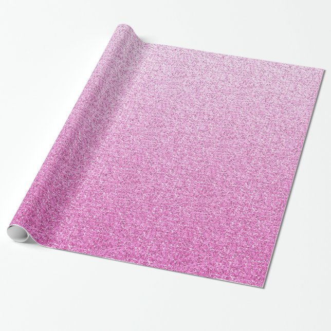 Rosa Faux Glitter Presentpapper (Utrullad)