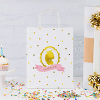 Rosa Faux Guld Cameo och Confetti Dots