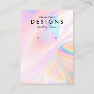 Rosa Faux Holographic Trendig Earring Visning Card Visitkort