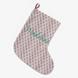 Rosa Faux-julklapp med namn Stor Julstrumpa