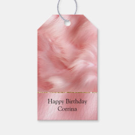  Rosa Faux Leather & Päls Presentetikett